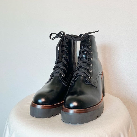 Jeffrey Campbell Scavenger 2 Platform Lace Up Boot in Black - Picture 5 of 10